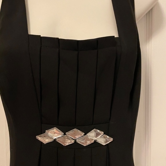 Loft Pleated Skirt Dress Sz 6 Black Zip Up - Picture 4 of 12